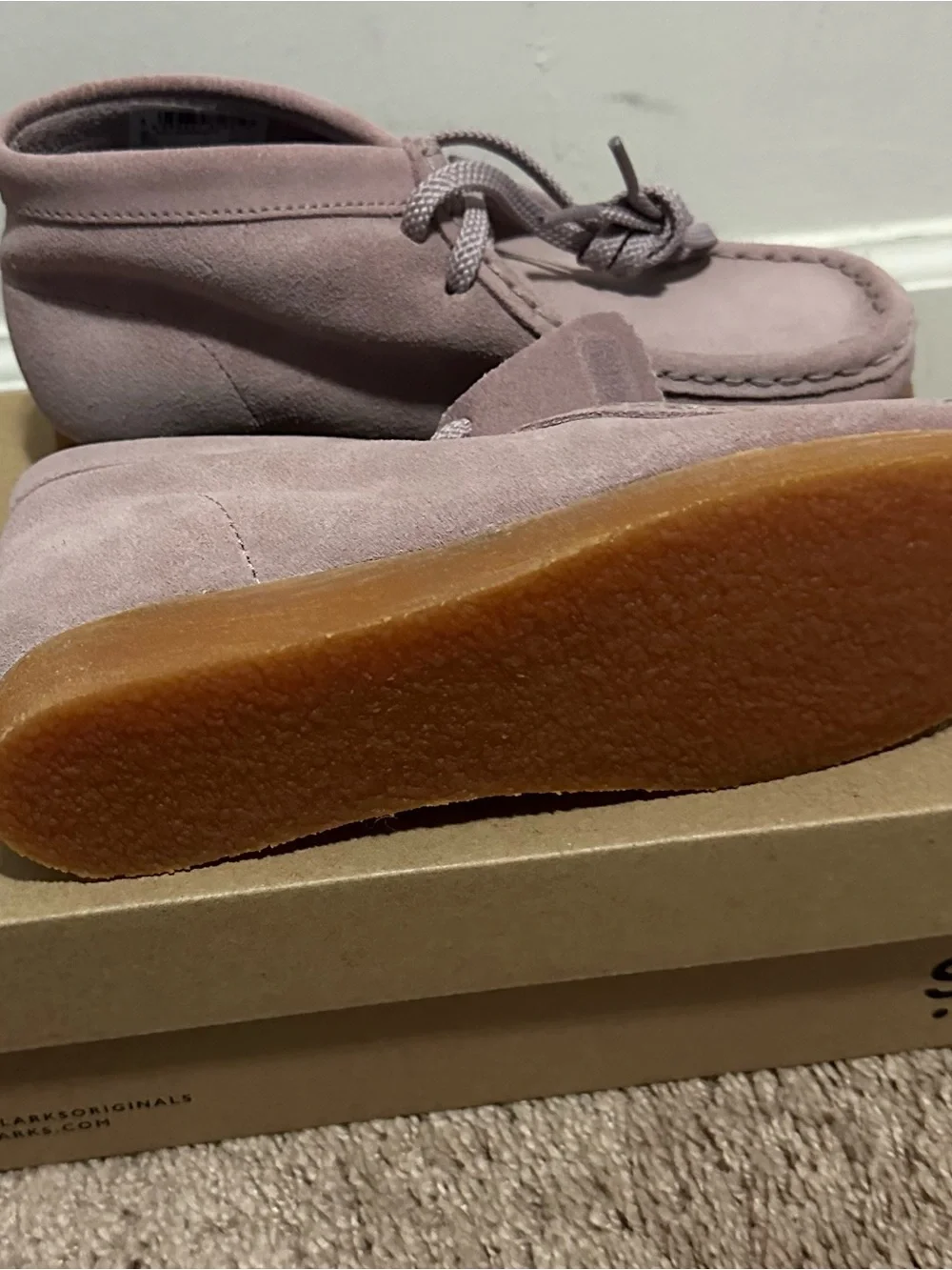 Clarks Kids Wallabee Boot in Rose Pink